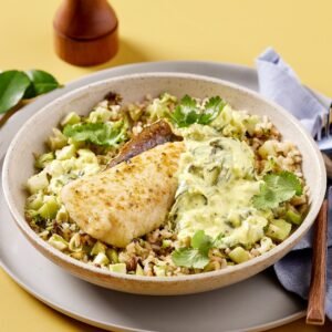 Ginger Lime Fish Curry with Broccoli & Brown Rice