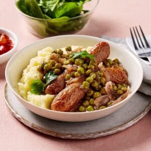 Grass Fed Beef Bangers with Mashed Potatoes and Gravy